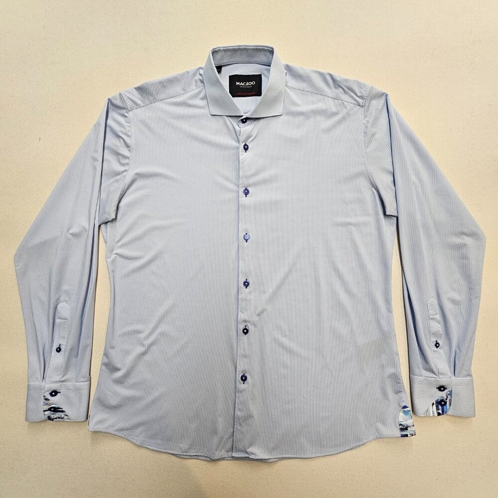 Maceoo Einstein Perforated Blue Button Down 5 Xl - image 2